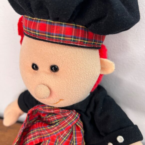 Cuddles Time Scottish-Inspired Plush Doll With Tartan Plaid Outfit & Hat - Picture 2 of 12
